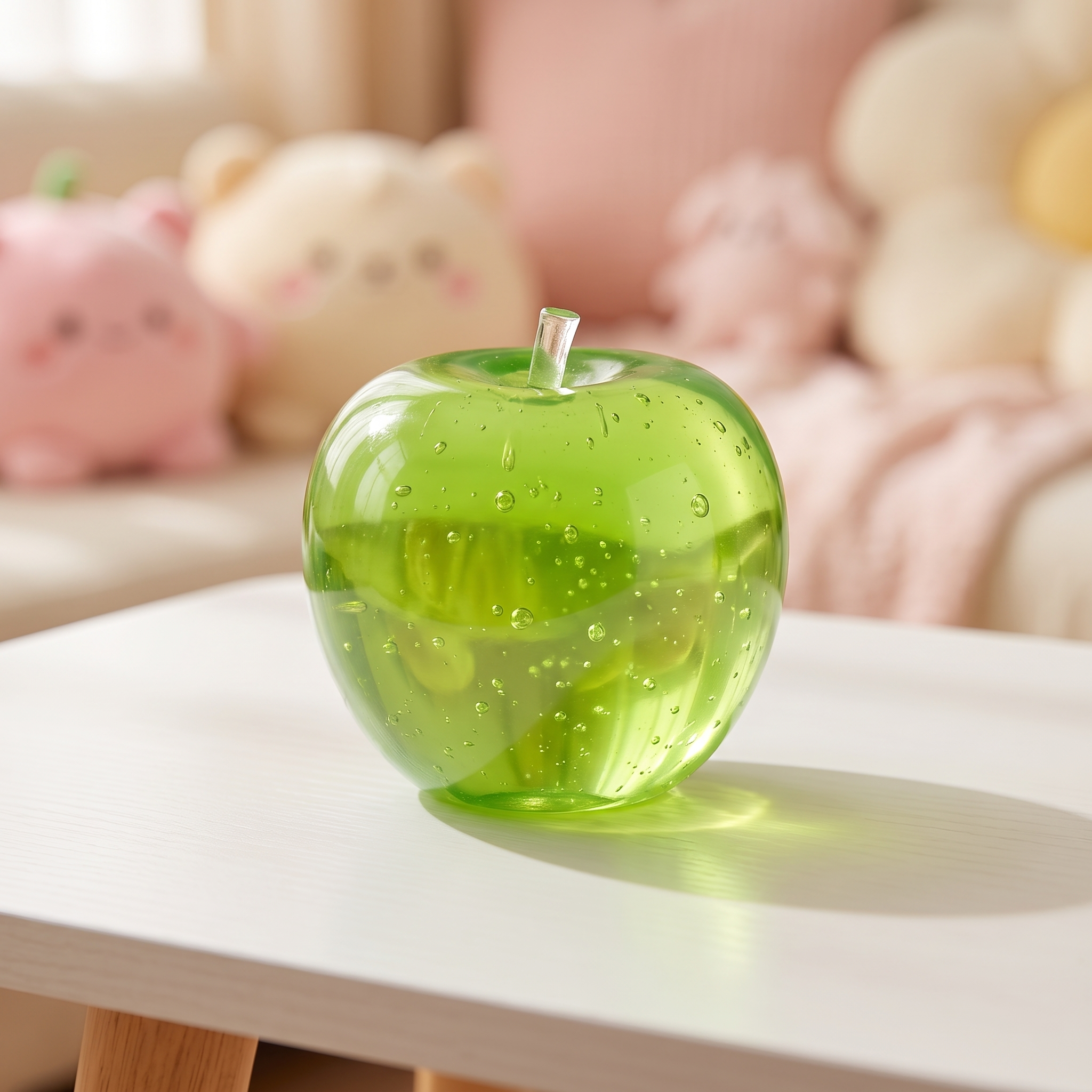 Mooshie Apple Squishy on white table
