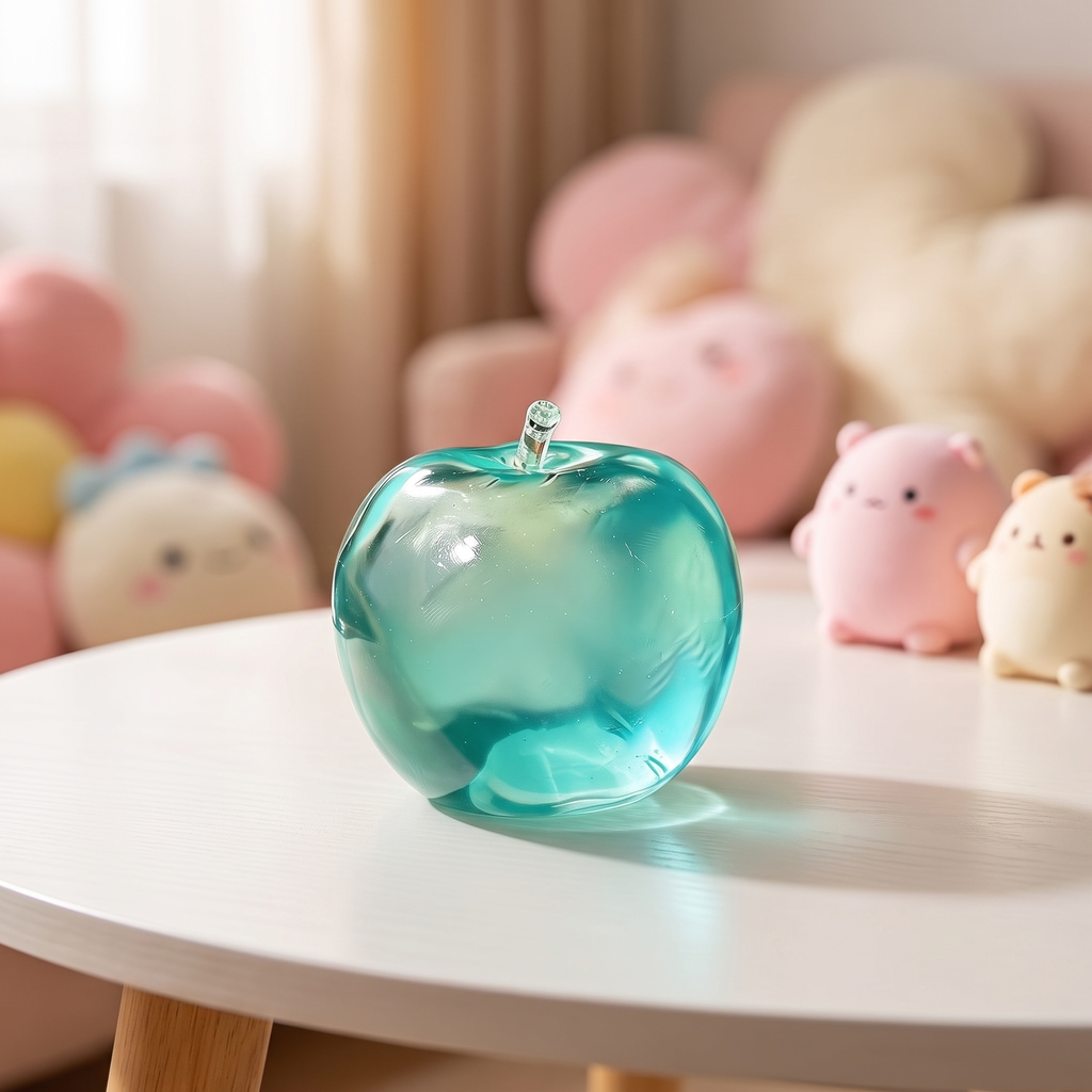 Mooshie Apple Squishy on white table
