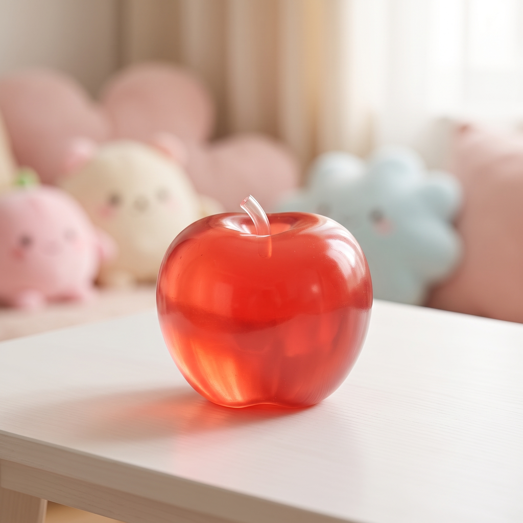 Mooshie Apple Squishy on white table